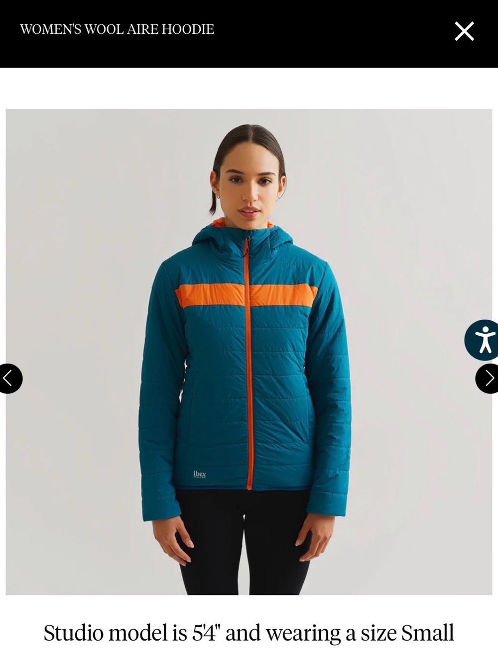 ibex Merino Wool Color Block Hooded Jacket XL